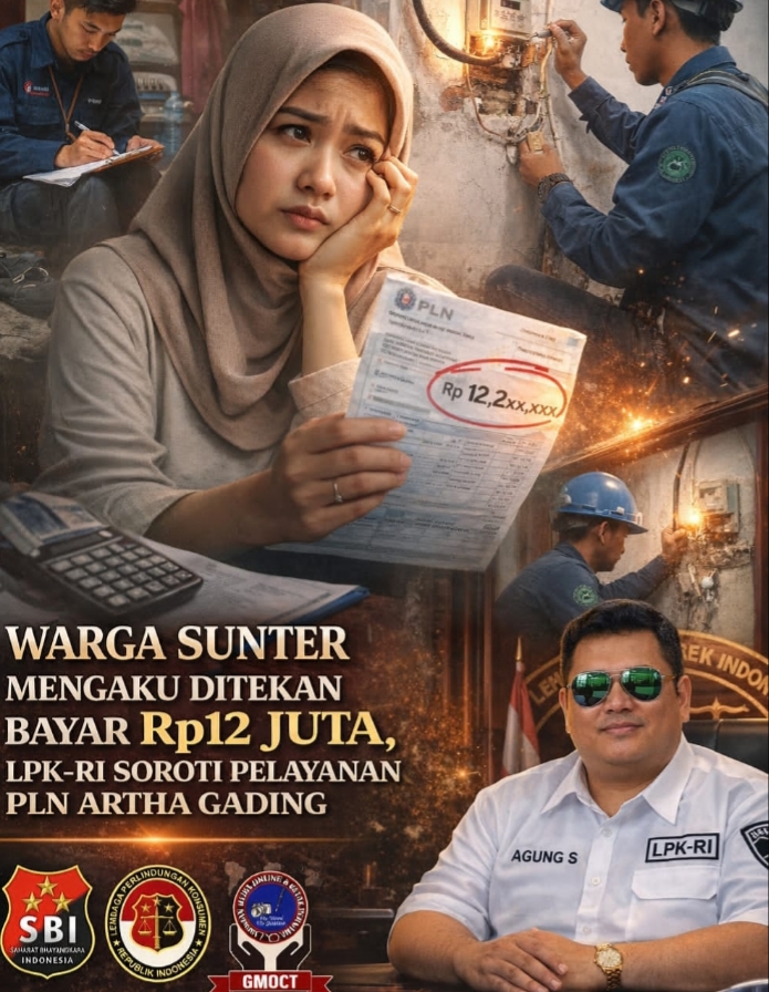 Dugaan Pemaksaan Pembayaran Rp12 Juta oleh Pegawai PLN Artha Gading Disorot LPK-RI dan GMOCT