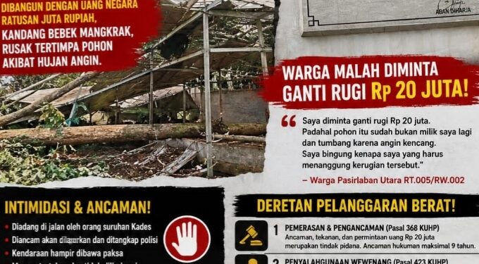 Oknum Kades Cilayang Guha Diduga Peras Warga, Paksa Bayar Ganti Rugi Rp 20 Juta atas Kerusakan Kandang Bebek Mangkrak