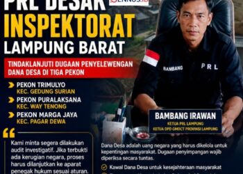 PRL Desak Inspektorat Lampung Barat Tindaklanjuti Dugaan Penyelewengan Dana Desa di Tiga Pekon