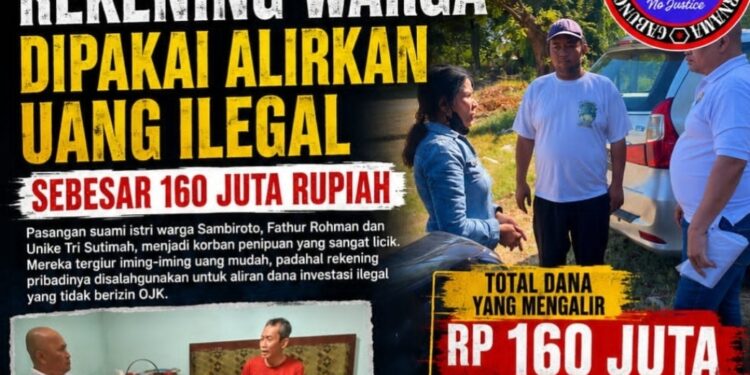 Tergiur Janji Seratus Ribu, Rekening Warga Dipakai Alirkan Uang Ilegal Sebesar 160 Juta Rupiah