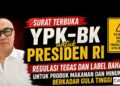 Surat Terbuka YPK-BK untuk Presiden RI: Muh Yusuf, SE., SH., MH., Minta Regulasi Tegas dan Label Bahaya untuk Produk Makanan dan Minuman Berkadar Gula Tinggi