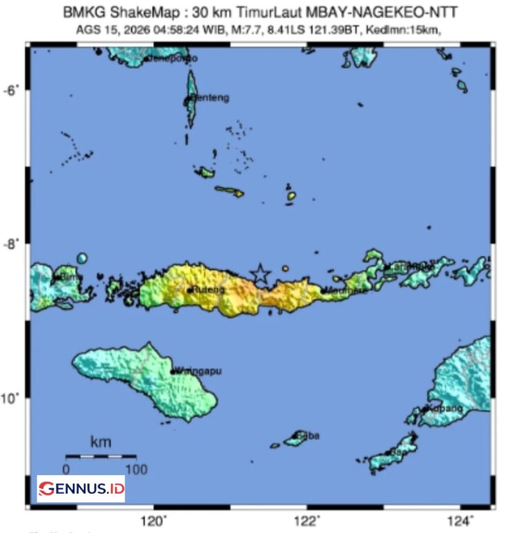 Gempa Bumi M7,7 Mengguncang NTT, 14 Orang Meninggal Dunia dan Puluhan Bangunan Rusak