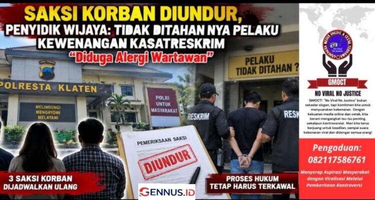 Saksi Korban Diundur, Penyidik Wijaya: Tidak Ditahan nya Pelaku Kewenangan Kasatreskrim untuk Menjawab, “Diduga Alergi Wartawan”