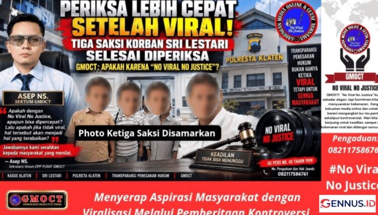 Periksa Lebih Cepat Setelah Viral: Tiga Saksi Korban Sri Lestari Selesai Diperiksa, GMOCT: Apakah Karena “No Viral No Justice”?