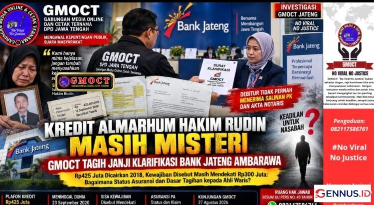 Kredit Almarhum Hakim Rudin Belum Jelas, GMOCT Tagih Janji Klarifikasi Bank Jateng Cabang Ambarawa
