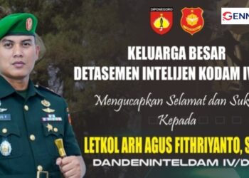 Dandeninteldam IV/Diponegoro Letkol Arh Agus Fithriyanto, S.A.P. Mengikuti Dikjab Golongan V, Detasemen Intelijen Sampaikan Dukungan & Doa