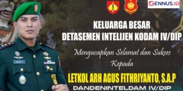 Dandeninteldam IV/Diponegoro Letkol Arh Agus Fithriyanto, S.A.P. Mengikuti Dikjab Golongan V, Detasemen Intelijen Sampaikan Dukungan & Doa