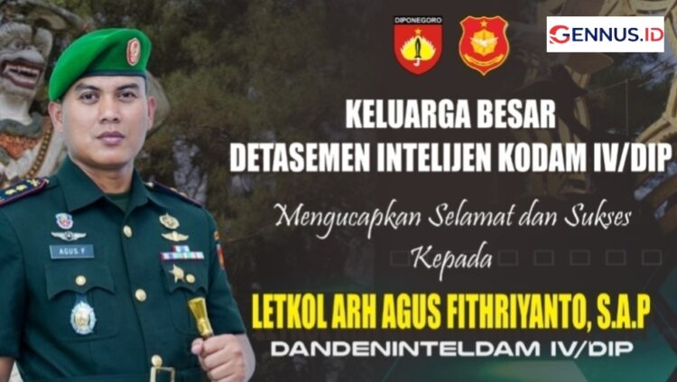 Dandeninteldam IV/Diponegoro Letkol Arh Agus Fithriyanto, S.A.P. Mengikuti Dikjab Golongan V, Detasemen Intelijen Sampaikan Dukungan & Doa