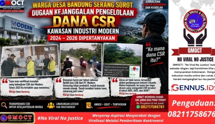 Warga Desa Bandung Serang Sorot Dugaan Kejanggalan Pengelolaan Dana CSR Kawasan Industri Modern 2024–2026 Dipertanyakan
