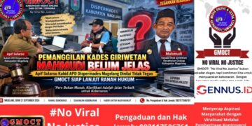 Pemanggilan Kades Giriwetan Mahmudi Belum/Tidak Jelas, Apif Sularso Kabid APD Dispermades Magelang Dinilai Tidak Tegas – GMOCT Siap Lanjut Ranah Hukum