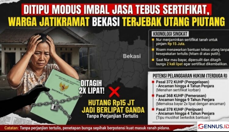 Ditipu Modus Imbal Jasa Tebus Sertifikat, Warga Jatikramat Bekasi Terjebak Utang Piutang